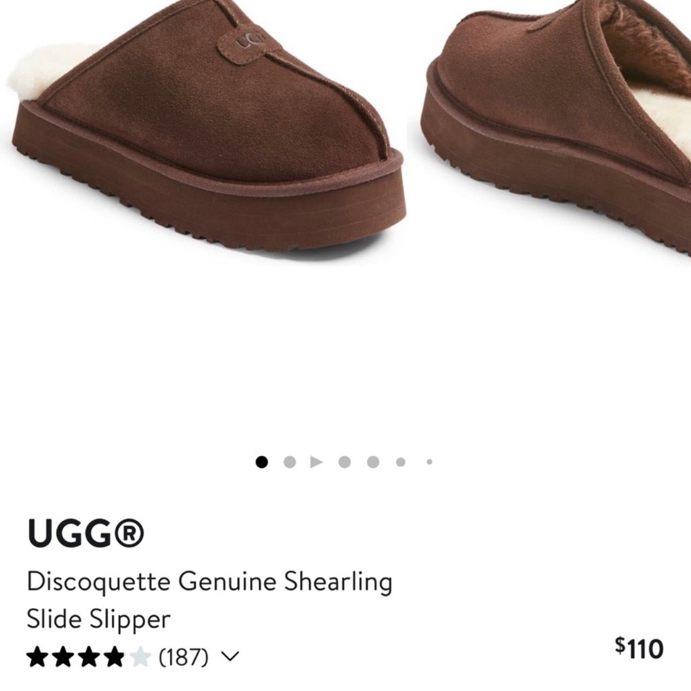 Ugg Chocolate Brown Discoquette Platform Slippers - Gently Used